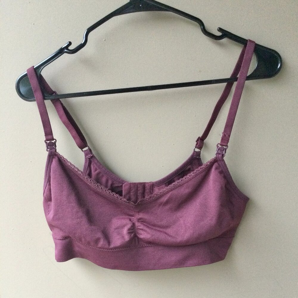 Under Control Burgandy Nursing Wireless Bra XL